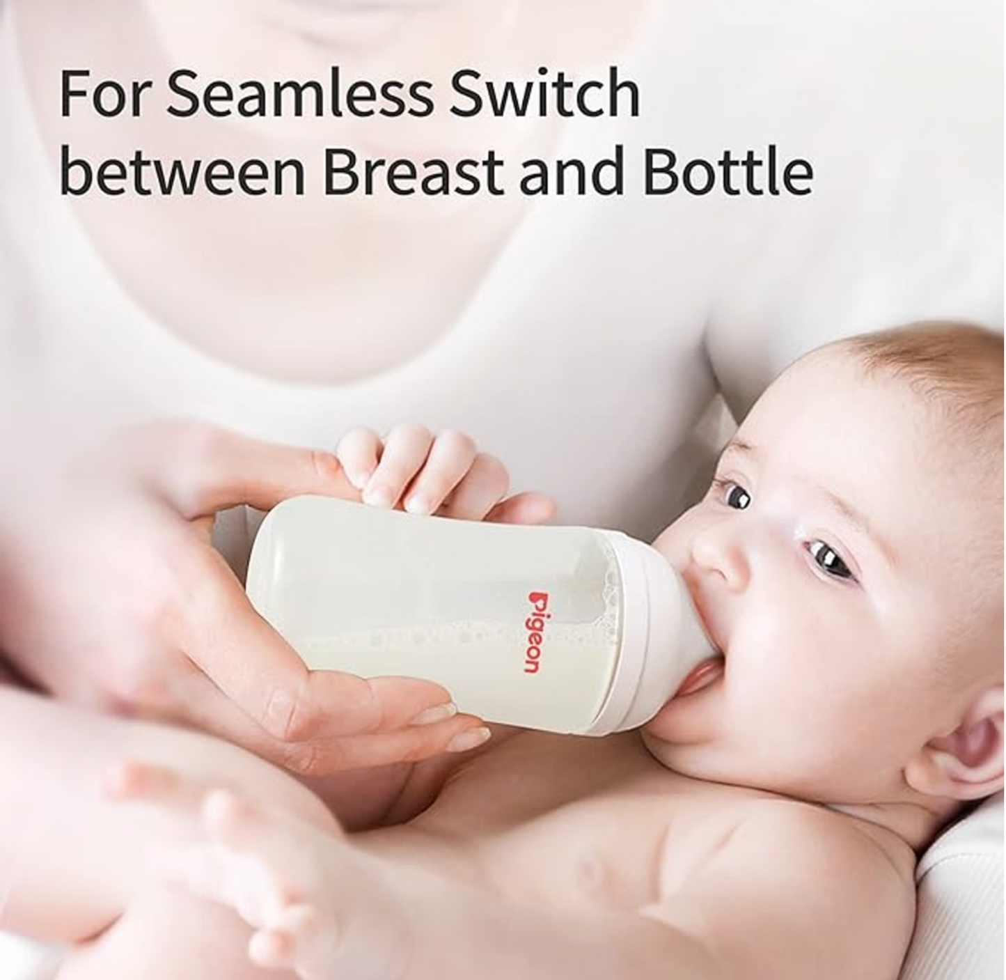 Pigeon PP Nursing Bottle Wide Neck | Easy To Clean | 8.1 Oz Includes 1 M Nipples (3m+)