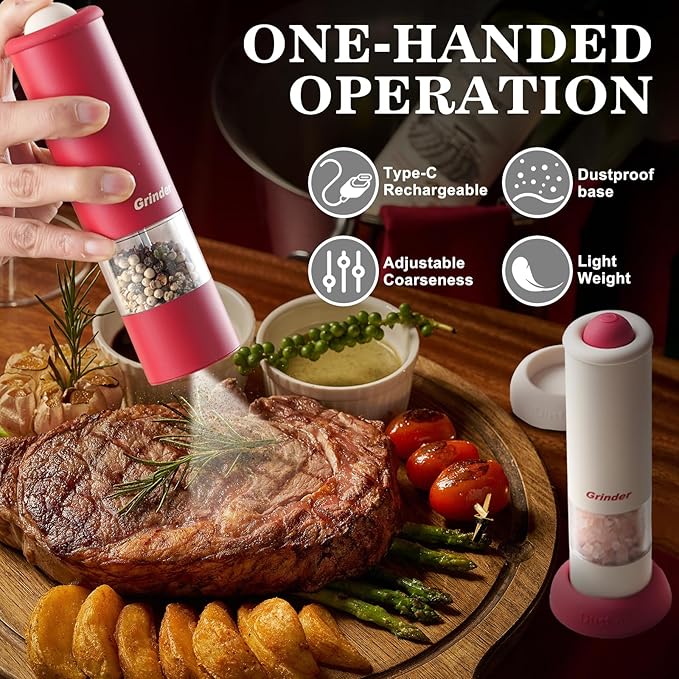 Electric Salt and Pepper Grinder Set