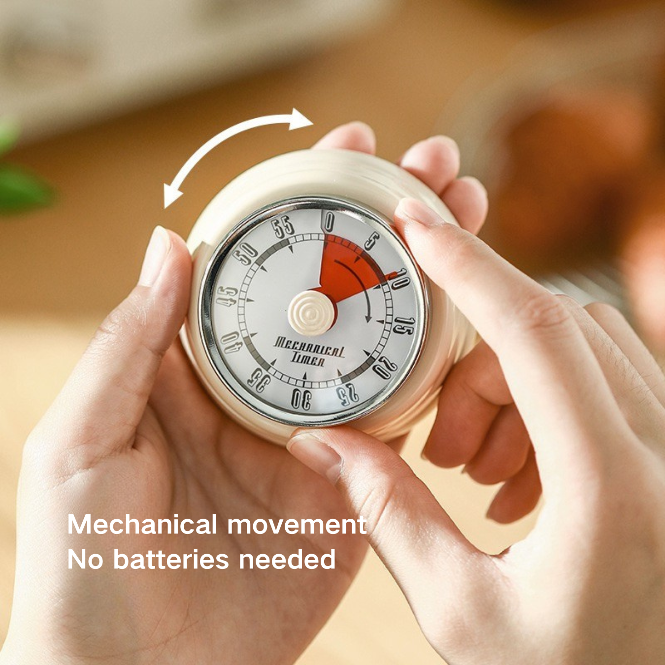 Vintage Mechanical Kitchen Timer – 60 Minutes Magnetic