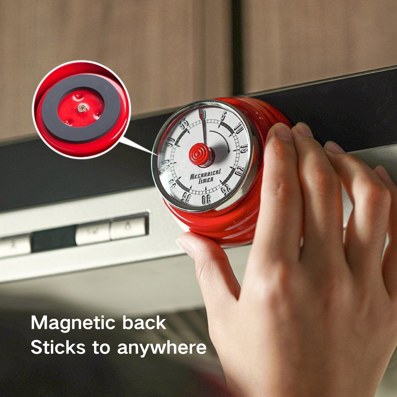 Vintage Mechanical Kitchen Timer – 60 Minutes Magnetic