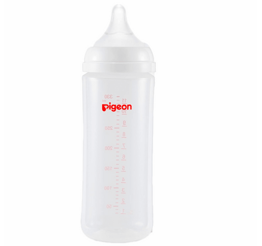 Pigeon PP Nursing Bottle Wide Neck | Easy To Clean |11.2 Oz Includes 1 L Nipples (6m+)
